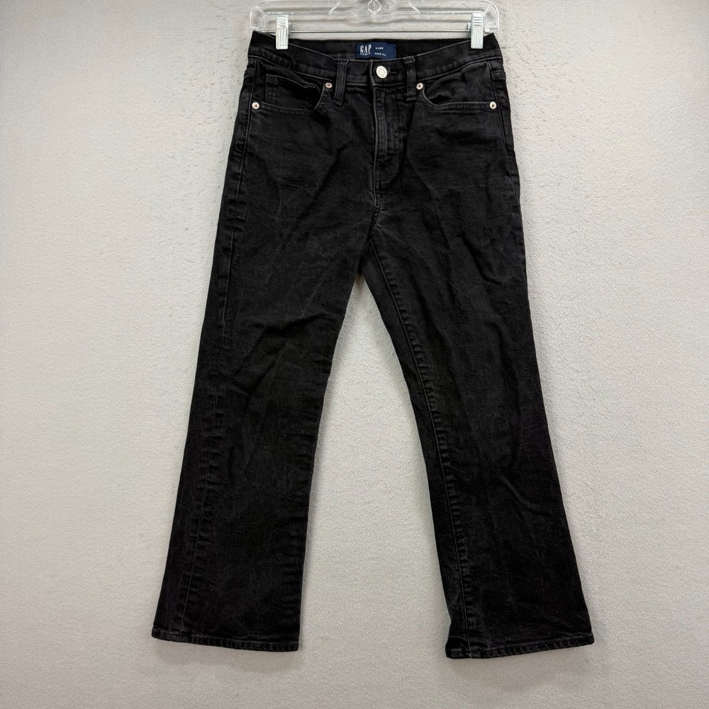 Gap Kick Fit Jeans Women 2/28* Short‎ Black Bootcut Stretch Crop Denim Pants